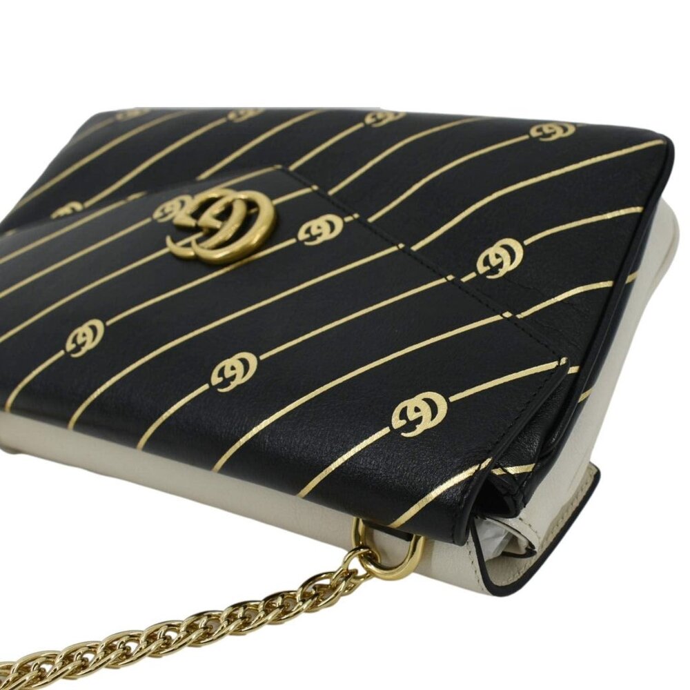 GUCCI  Thiara Medium Double Smooth Leather Satchel Bag White/Black 524822 - Picture 8 of 15